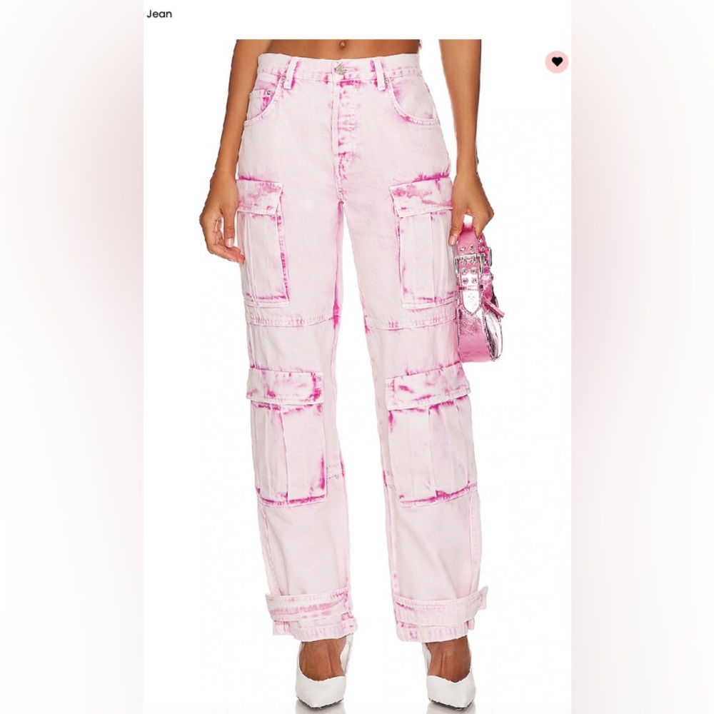 GRLFRND Lex Cargo Jeans in Pink Marble
